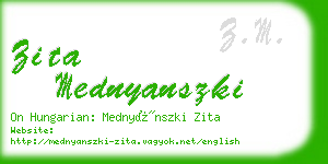 zita mednyanszki business card